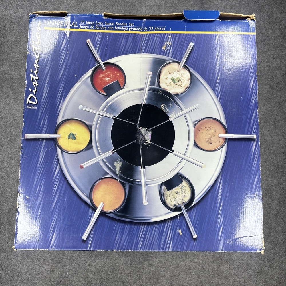 Trudeau Deluxe 32pc Lazy Susan Rotating Stainless Steel Fondue Set 082-389